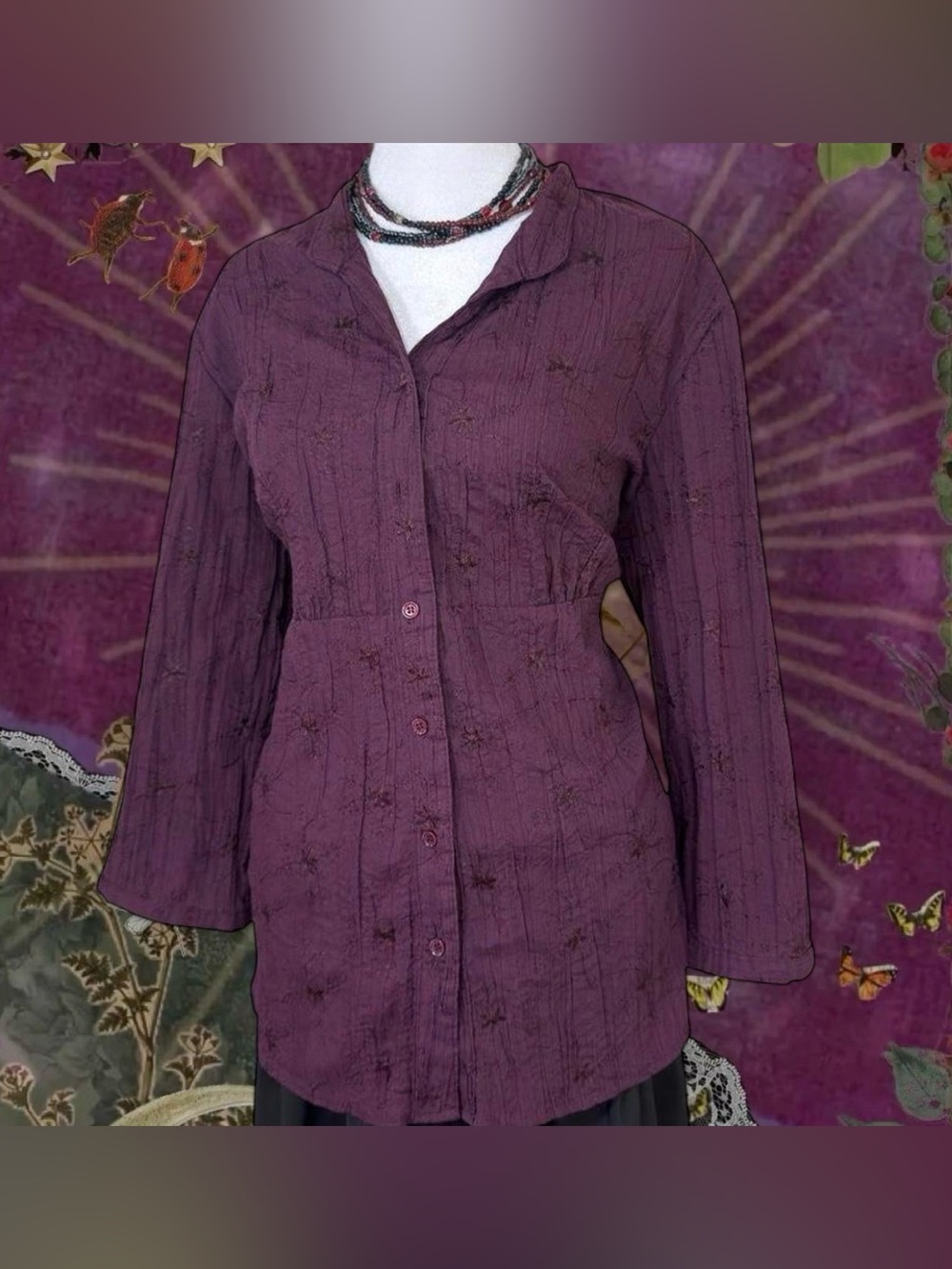 Plum botton shirt